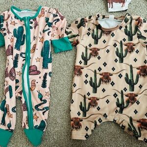 3-6 month western onsies